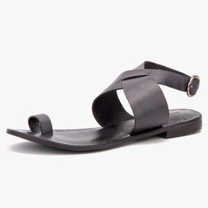 Vintage Foundry Co. Geneva Black Leather Women's Sandals